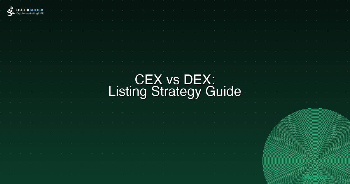 Exchange Listing Marketing: CEX vs DEX Strategy